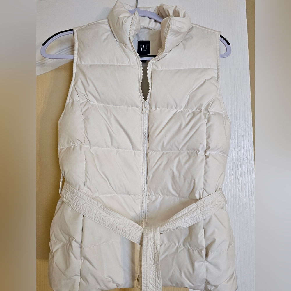 GAP White belted vest jacket